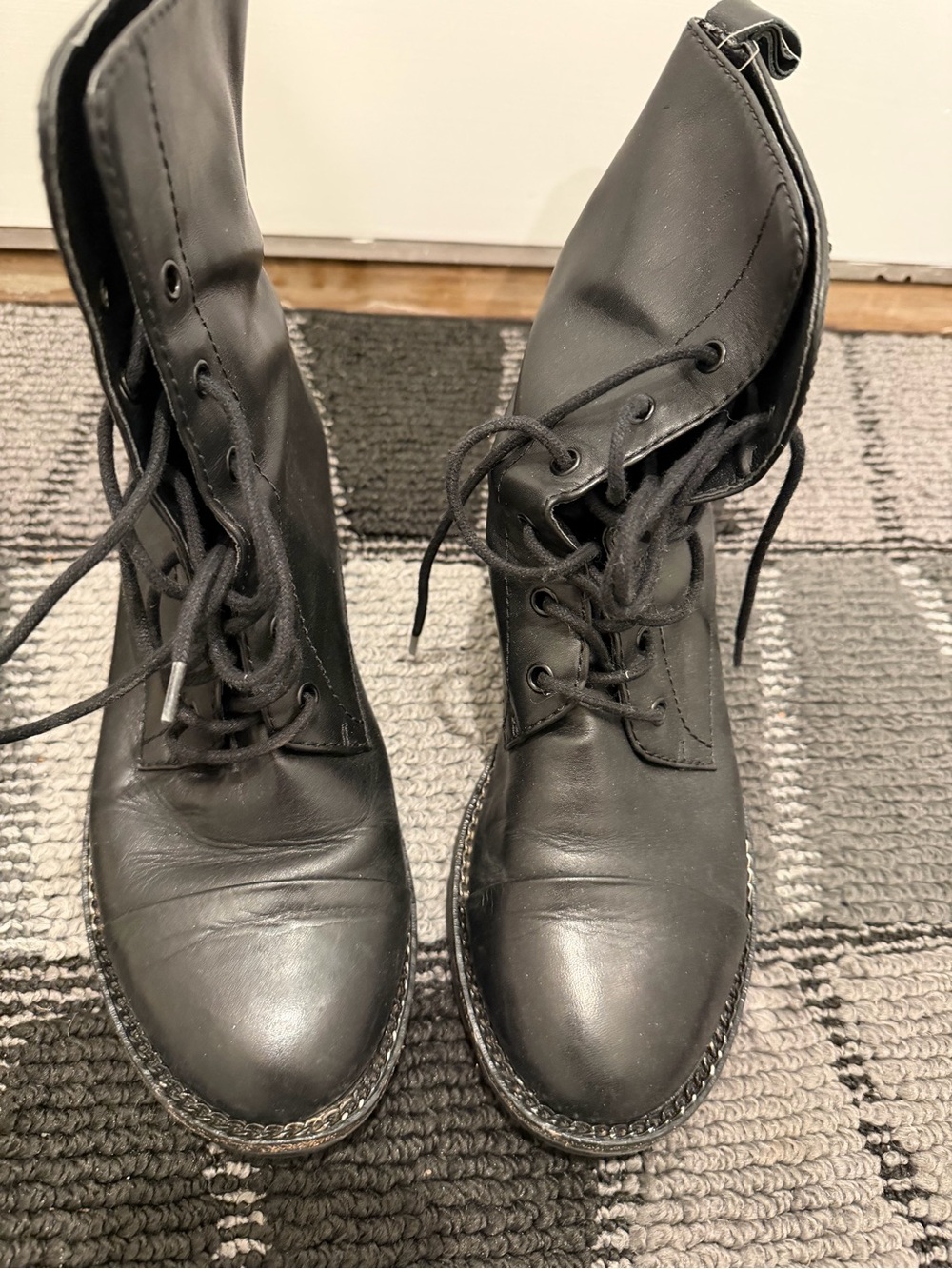 Kendall & Kylie Black Lace-Up Combat Boots